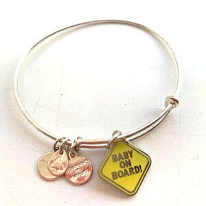 Alex and Ani Baby On Board Charm Bracelet Silver Finish - Expands 2"- 3.5”
